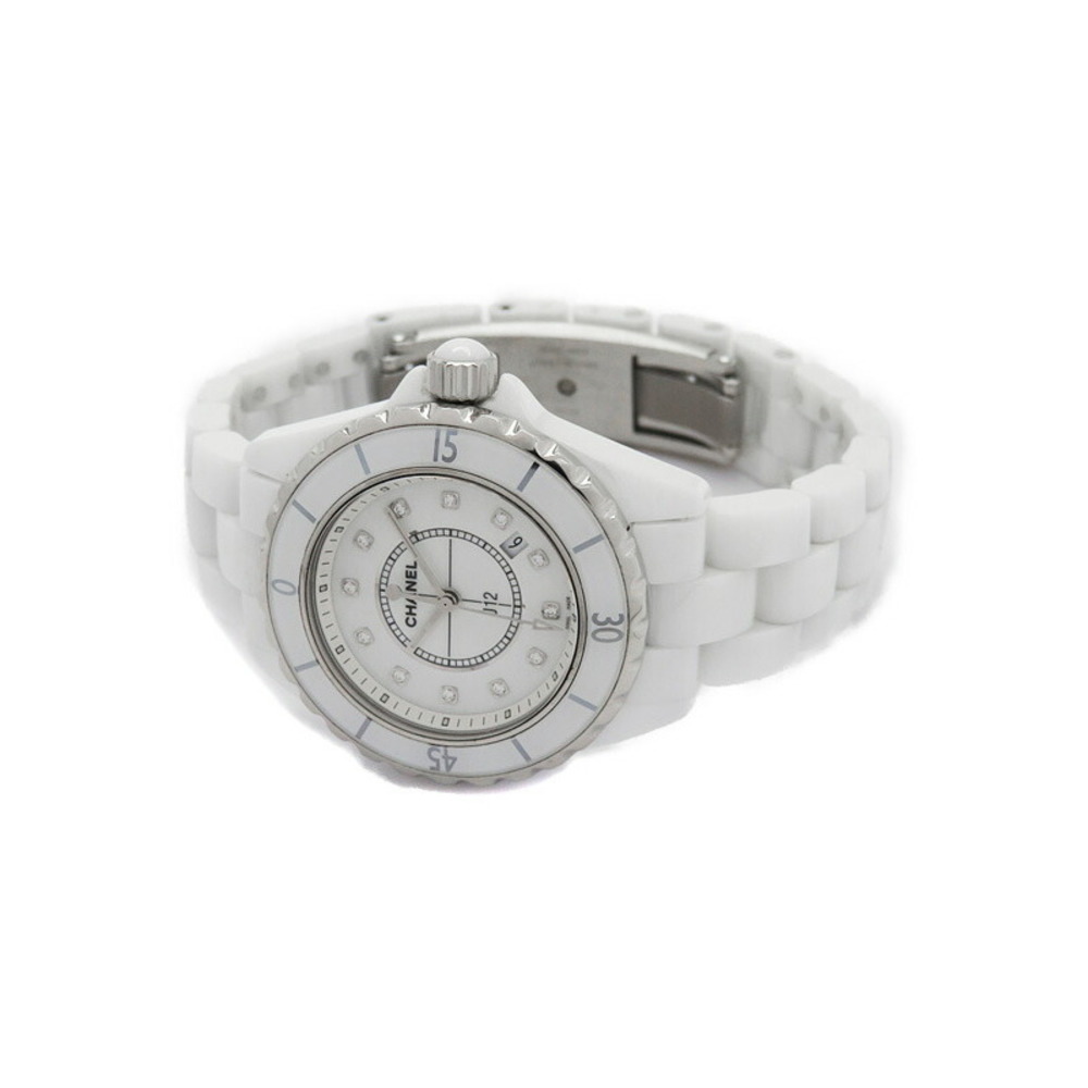 Chanel Ceramic 12P Diamond White White Watch